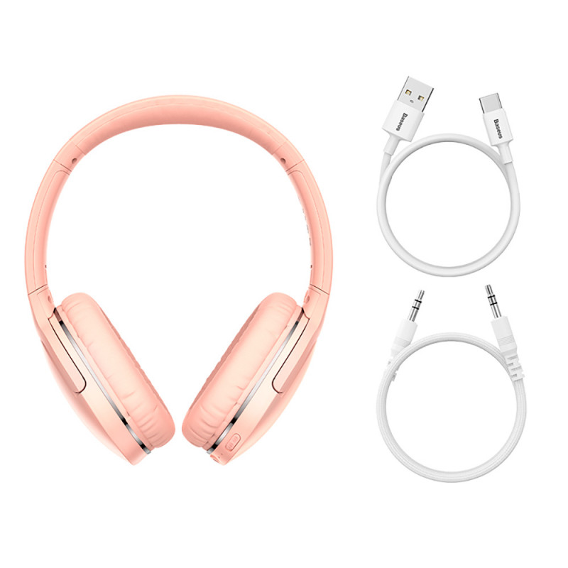 Бездротові накладні навушники Baseus Encok Wireless headphone D02 Pro Pink