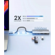 USB-хаб UGREEN CM480 USB-C to 2× USB 3.2+2×USB-C Adapter 10G (UGR-30758)