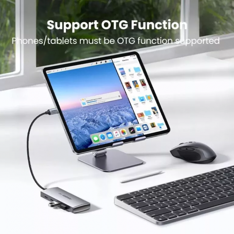 USB-хаб UGREEN CM480 USB-C to 2× USB 3.2+2×USB-C Adapter 10G (UGR-30758)