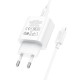 Мережевий зарядний пристрій HOCO C76A Pro Majestic single port PD30W charger set (C to iP)(EU) White