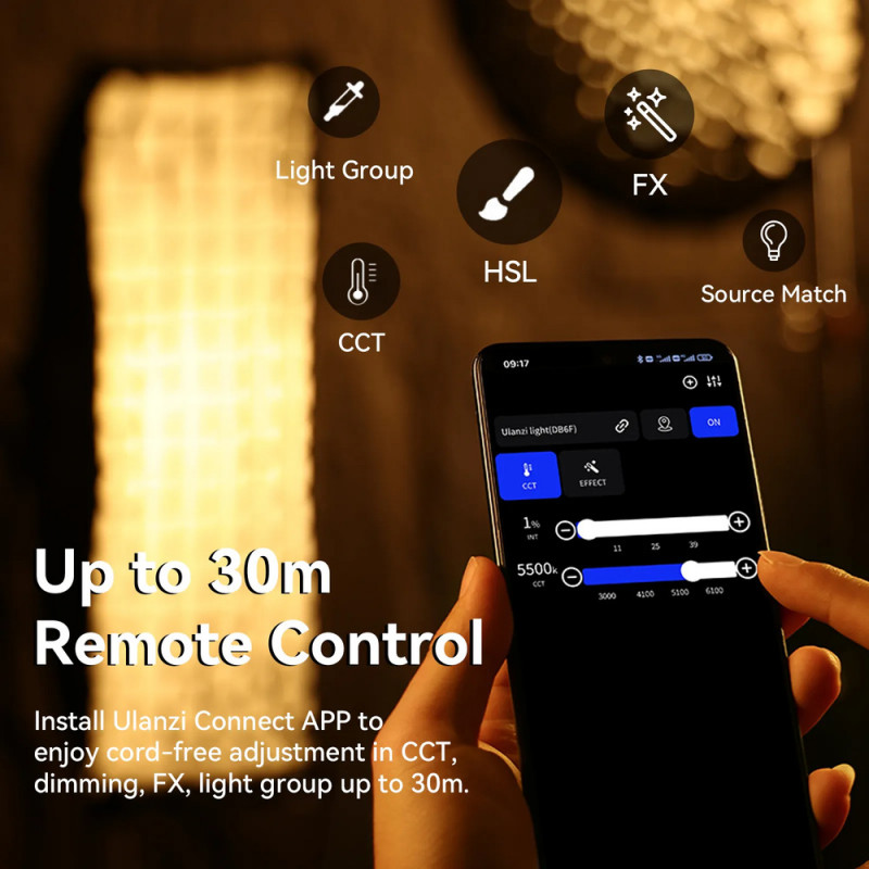 Відеосвітло Ulanzi Vijim 200W Bi-color  Video Light (L079CNA1 VL-200Bi) (без блока живлення)