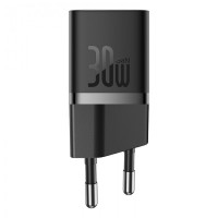 Мережевий зарядний пристрій з кабелем Baseus GaN5 Fast Charger(mini) 1C 30W EU Cluster Black(with: Baseus Dynamic 3 Series Fast Charging Data Cable