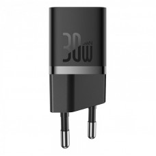 Мережевий зарядний пристрій з кабелем Baseus GaN5 Fast Charger(mini) 1C 30W EU Cluster Black(with: Baseus Dynamic 3 Series Fast Charging Data Cable
