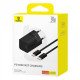 Мережевий зарядний пристрій з кабелем Baseus GaN5 Fast Charger(mini) 1C 30W EU Cluster Black(with: Baseus Dynamic 3 Series Fast Charging Data Cable