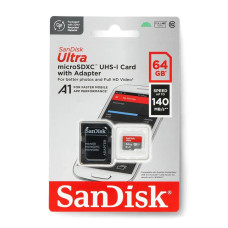 Карта пам'яті microSDXC (UHS-1) SanDisk Ultra 64Gb class 10 A1 (140Mb/s) (adapter SD) Imaging Packaging