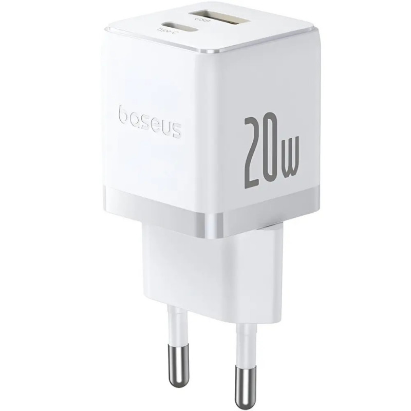 Мережевий зарядний пристрій Baseus Palm Fast Charger C+U 20W EU Moon White