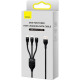 Cable Baseus Flash Series Ⅱ One-for-three Fast Charging Data Cable USB to M+L+C 66W 1.2m Black