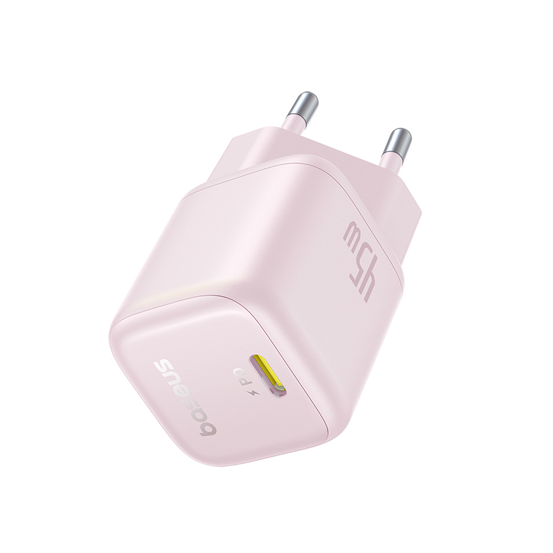Мережевий зарядний пристрій Baseus PicoGo GaN Fast Charger 1C 45W EU Baby Pink