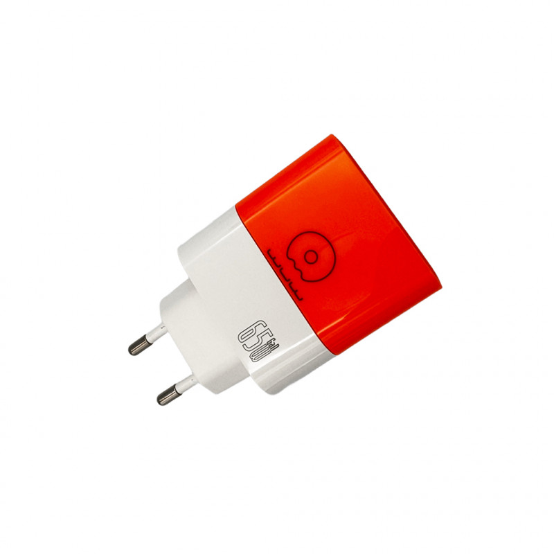 Мережевий зарядний пристрій WUW-C215 65W Charger 2 USB C + USB A white orange
