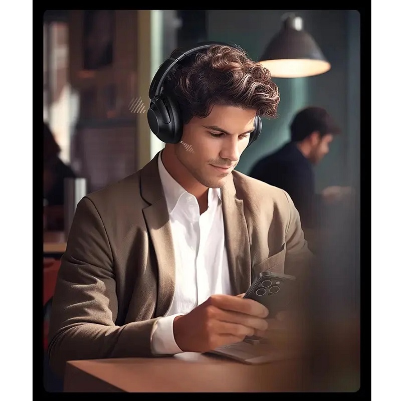 Бездротові накладні навушники UGREEN HP202 HiTune Max5 Hybrid Active Noise-Cancelling Headphones Black(UGR-25255)