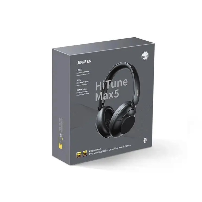 Бездротові накладні навушники UGREEN HP202 HiTune Max5 Hybrid Active Noise-Cancelling Headphones Black(UGR-25255)