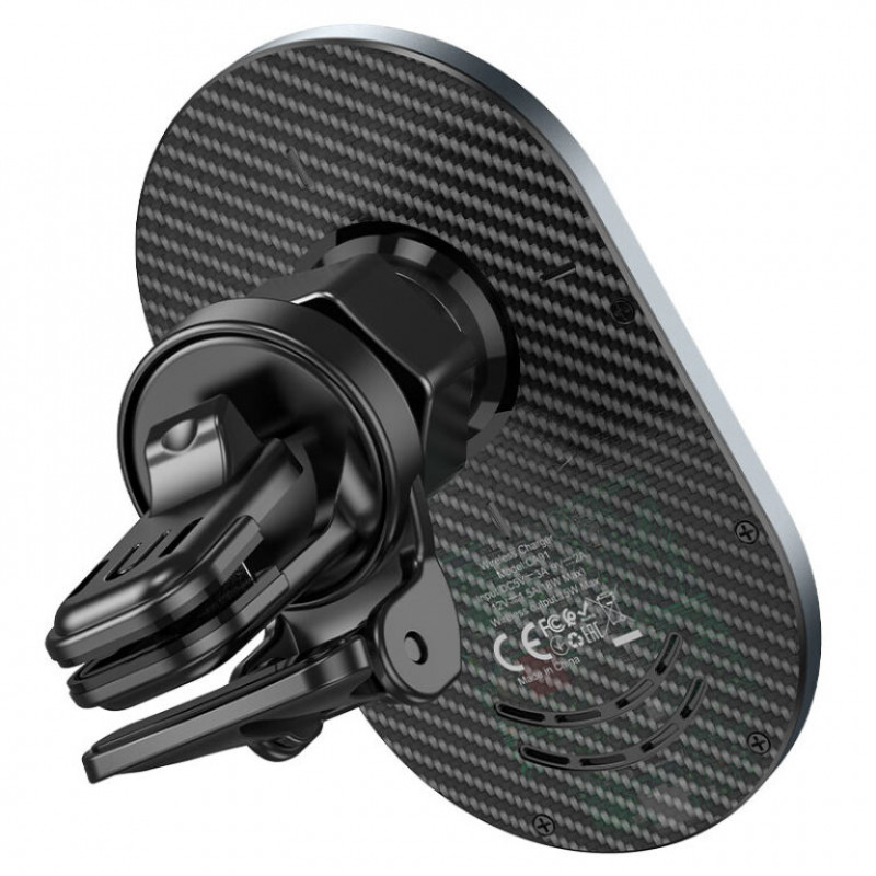 Автотримач для телефона з БЗП HOCO CA91 Magic magnetic wireless fast charging car holder Gray