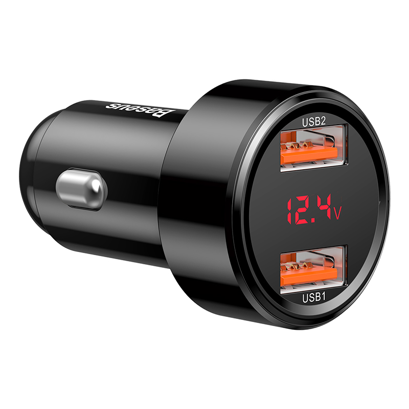 Автомобільний зарядний пристрій Baseus Magic Series Dual QC Digital Display 45W Black