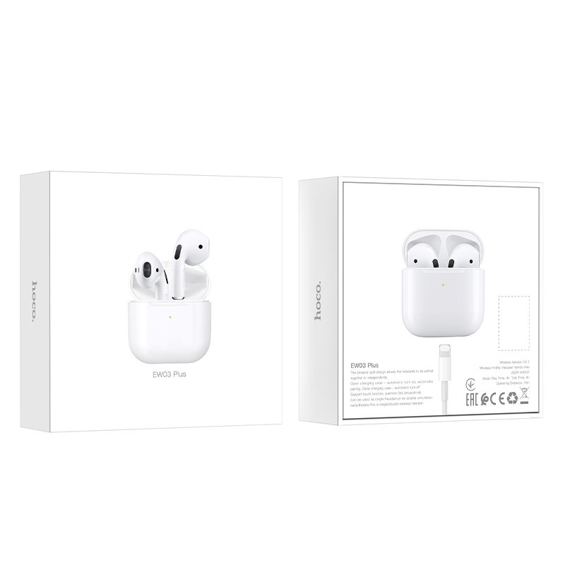 Бездротові навушники HOCO EW03 Plus True wireless BT headset White