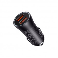 Автомобільний зарядний пристрій Baseus Golden Contactor Max Dual Fast Charger Car Charger U+U 60W Dark Gray