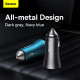 Автомобільний зарядний пристрій Baseus Golden Contactor Max Dual Fast Charger Car Charger U+U 60W Dark Gray