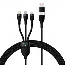 Кабель Baseus Flash Series Ⅱ Two-for-three Charging Cable U+C to M+L+C 100W 1.2m Black