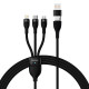 Кабель Baseus Flash Series Ⅱ Two-for-three Charging Cable U+C to M+L+C 100W 1.2m Black
