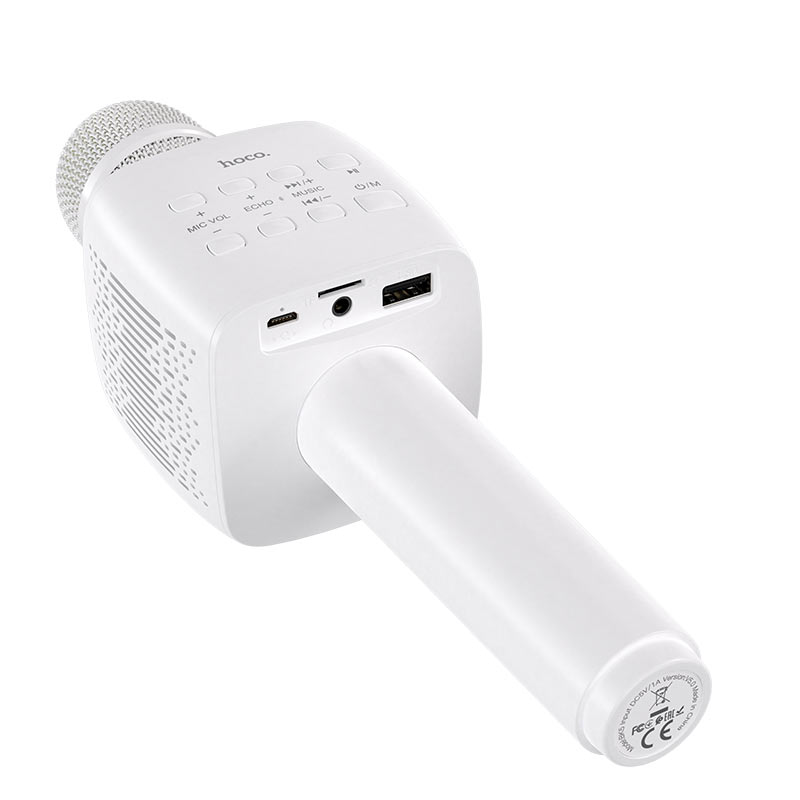 Портативна колонка HOCO BK5 Cantando karaoke microphone White