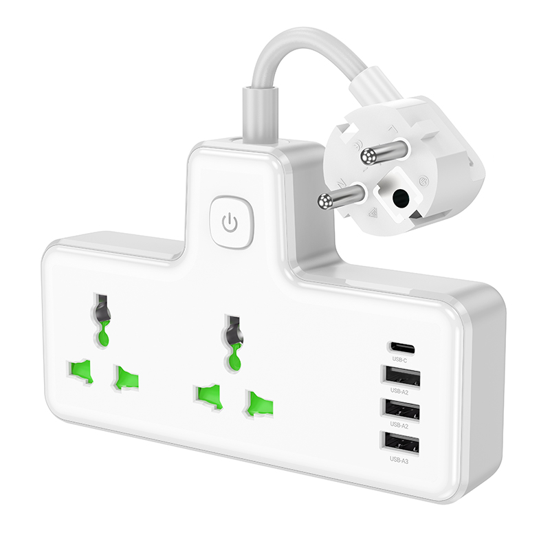 Мережевий подовжувач HOCO  AC11A Voyage 2-position expansion socket(1C3A) White