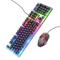Mouse + keyboard HOCO GM18 Luminous gaming keyboard and mouse set Black
