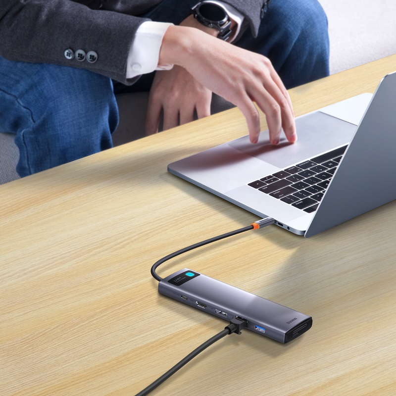 USB-хаб Baseus Metal Gleam Series 12-in-1 Multifunctional Type-C HUB Docking Station Gray