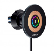 Автотримач для телефона з БЗП Essager Arpege 15W Magnetic Wirless Car Charger with Phone Holder Function (Standard Version)  Black