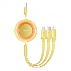 Cable Baseus Bright Mirror 2 Series Retractable 3-in-1 Fast Charging Data Cable USB to M+L+C 3.5A 1.1m yellow
