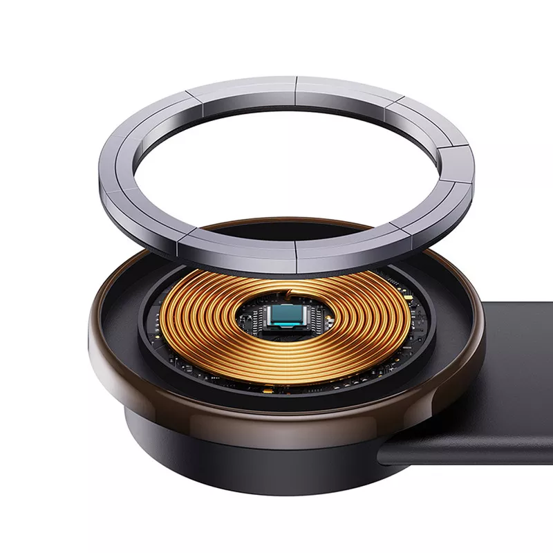 Автотримач для телефона з БЗП Baseus C02 Pro Series Magnetic Wireless Charging Car Mount Cluster Black