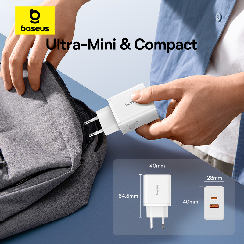 Мережевий зарядний пристрій Baseus Cube Fast Charger C+U 30W EU Moon White