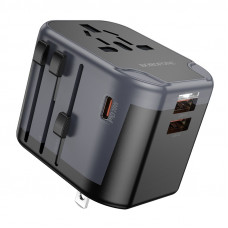 Мережевий зарядний пристрій BOROFONE BAC13 Leader 3-port PD20W(1C2A) universal conversion charger Black