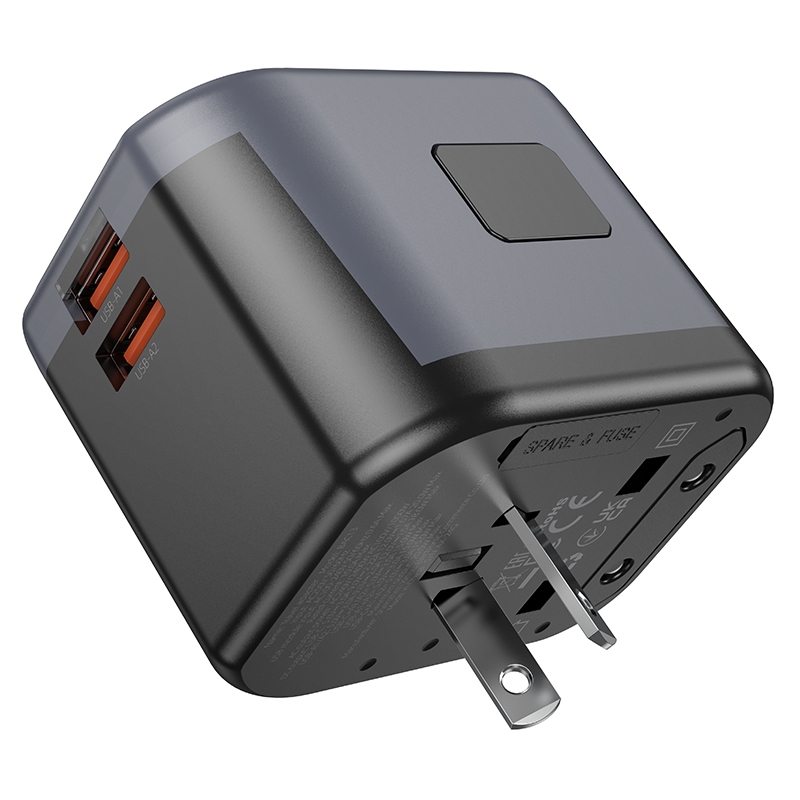 Мережевий зарядний пристрій BOROFONE BAC13 Leader 3-port PD20W(1C2A) universal conversion charger Black