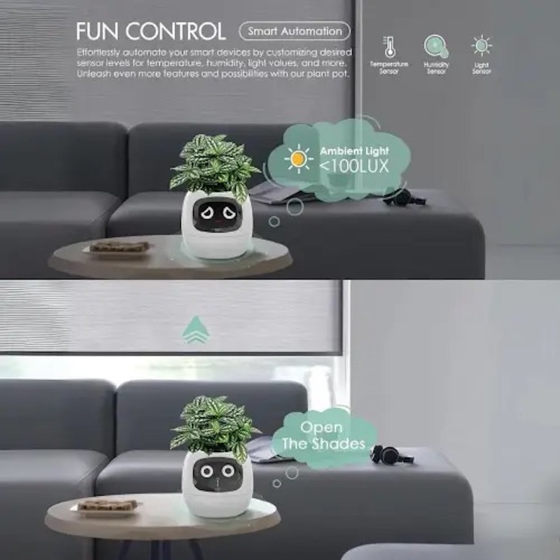 Інтерактивний розумний горщик для рослин Ivy Smart Planter Tuya AI, White