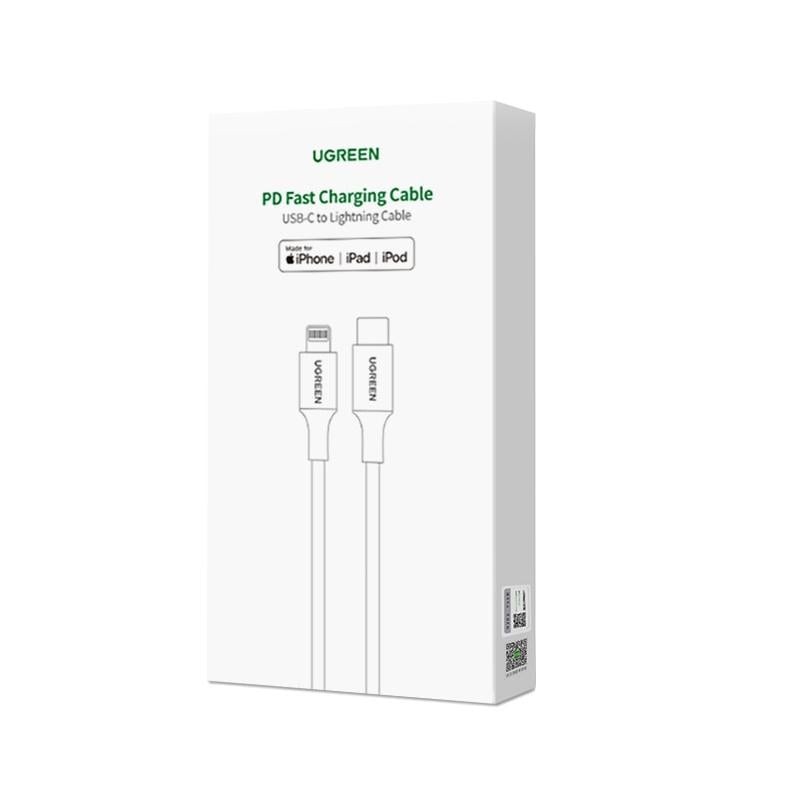 Кабель UGREEN US304 USB-C to Lightning M/M Cable Aluminum Shell Braided 1m (Black) (UGR-60759)