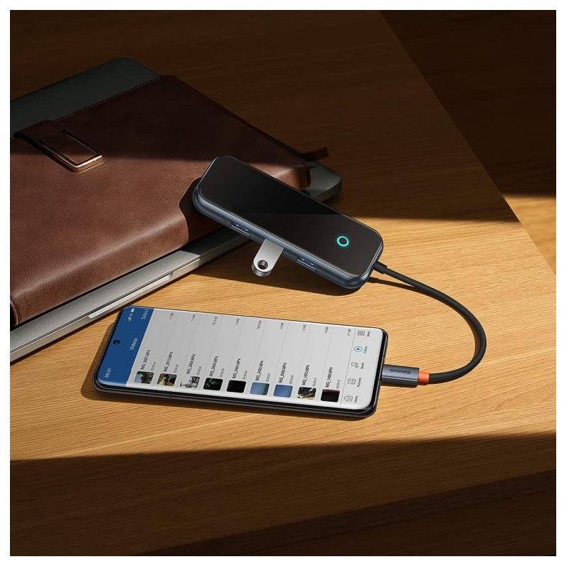 USB-хаб Baseus AcmeJoy 4-Port Type-C HUB Adapter（Type-C to USB3.0*3+Type-C PD&Data *1）Dark Gray