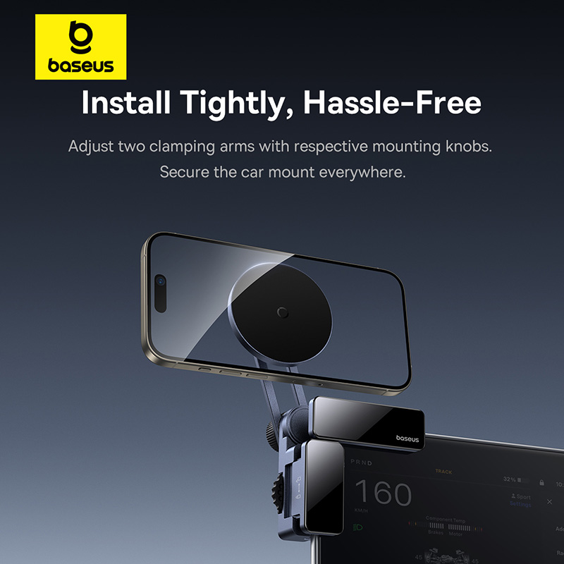 Автотримач для телефона Baseus MaxView Magnetic Car Mount for In-Vehicle Infotainment Screen Space Grey