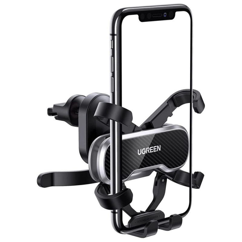 Автотримач для телефона UGREEN LP228 Gravity Drive Air Vent Car Mount Phone Holder With Arc-Shaped mounting clip Black