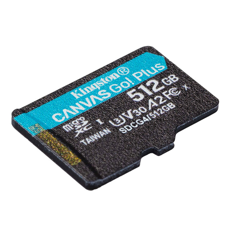 Карта пам'яті microSDXC (UHS-1 U3) Kingston Canvas Go! Plus 512Gb class 10 A2 V30 (R200MB/s, W-160MB/s)