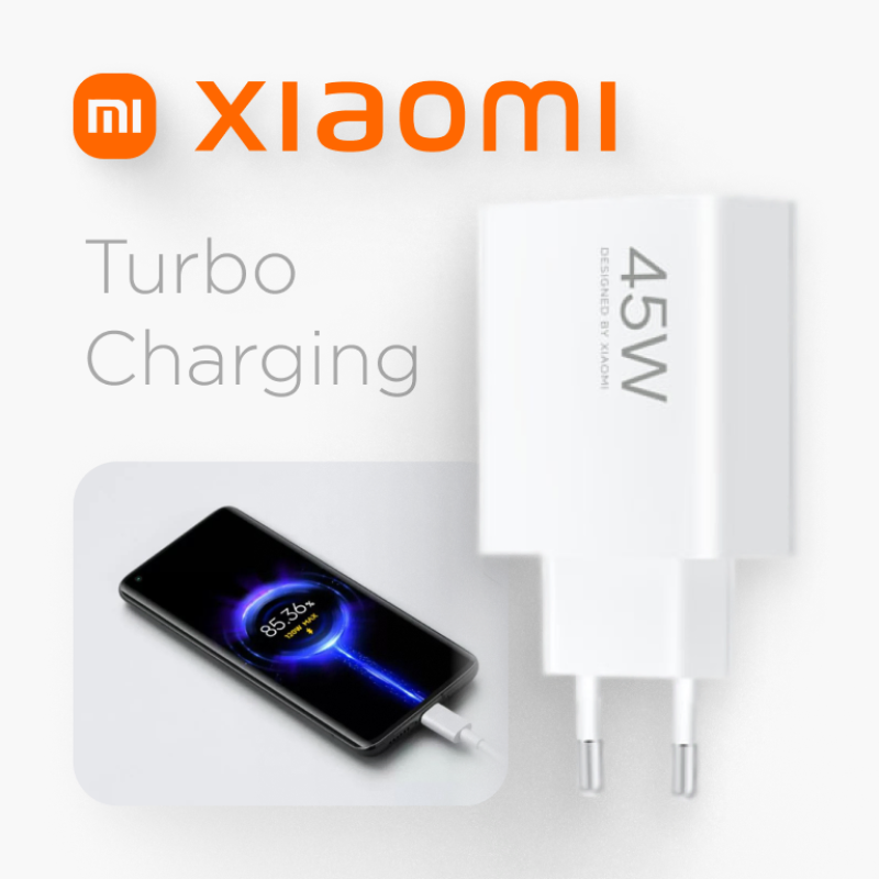 Мережевий зарядний пристрій Xiaomi Turbo Charging 45W White