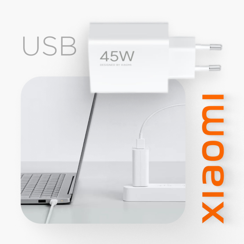 Мережевий зарядний пристрій Xiaomi Turbo Charging 45W White