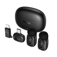 Бездротова мікрофонна система HOCO L19 Graceful wireless microphone(iP/Type-C) Black