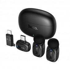 Бездротова мікрофонна система HOCO L19 Graceful wireless microphone(iP/Type-C) Black