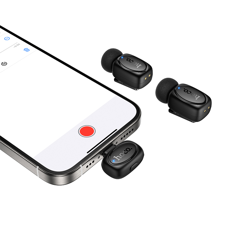 Бездротова мікрофонна система HOCO L19 Graceful wireless microphone(iP/Type-C) Black