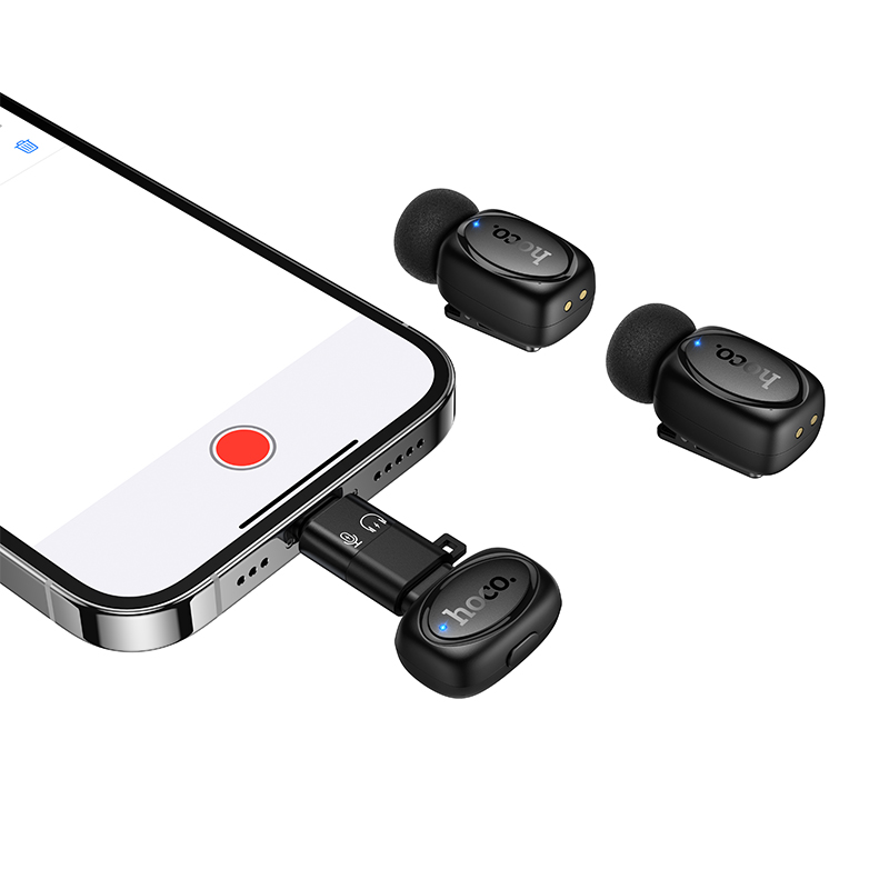 Бездротова мікрофонна система HOCO L19 Graceful wireless microphone(iP/Type-C) Black