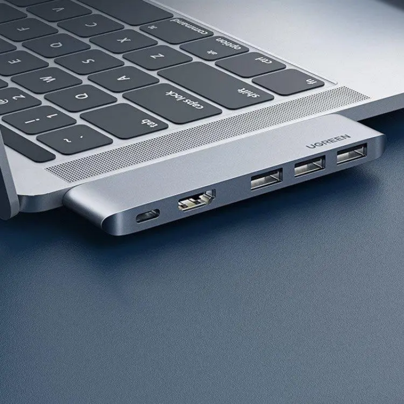 USB-Хаб UGREEN CM251 Dual USB-C To HDMI+3*USB 3.0 A+Type C Female Converter