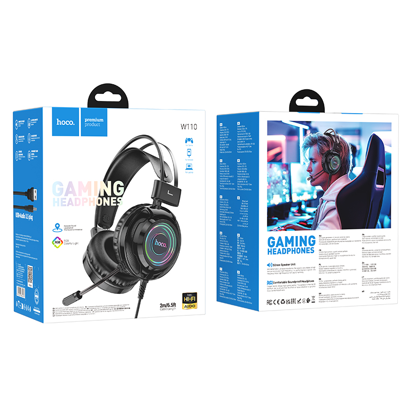 Навушники ігрові HOCO W110 Resource gaming headphones Black