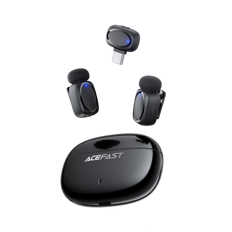 Бездротова мікрофонна система ACEFAST R2 wireless lavalier microphones Black