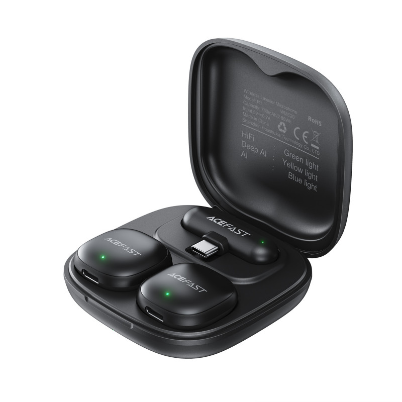 Бездротова мікрофонна система ACEFAST R1 wireless lavalier microphones Black