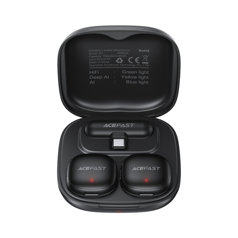 Бездротова мікрофонна система ACEFAST R1 wireless lavalier microphones Black