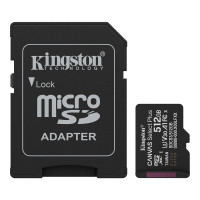 Kingston Canvas Select Plus Gen3 512Gb Class 10 A1 V30 microSDXC Memory Card (UHS-1 U3) (SD adapter)
